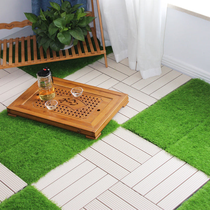 BowLift | Square Click Patio Floor Tiles Stripe Pattern Tile Set Floorboard