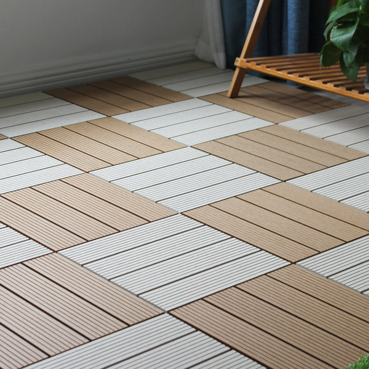 BowLift | Square Click Patio Floor Tiles Stripe Pattern Tile Set Floorboard