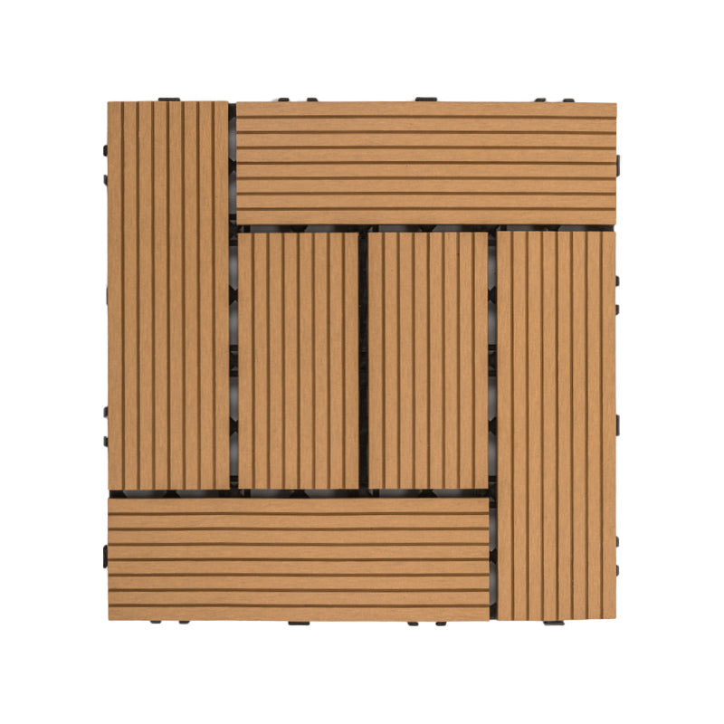 BowLift | Square Click Patio Floor Tiles Stripe Pattern Tile Set Floorboard