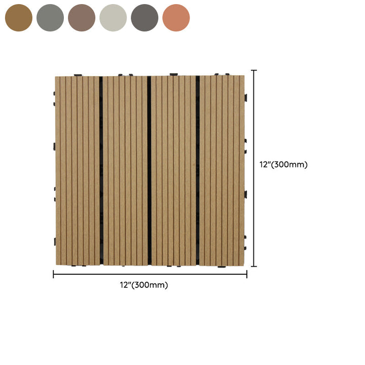 BowLift | Square Click Patio Floor Tiles Stripe Pattern Tile Set Floorboard