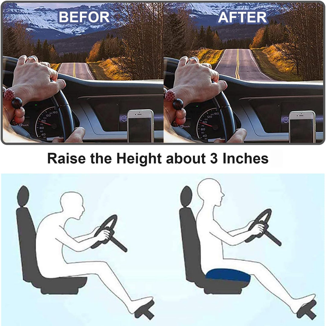 BowLift | Car Cushion RaiseSit – Ergonomic Seat Booster Cushion with Memory Foam