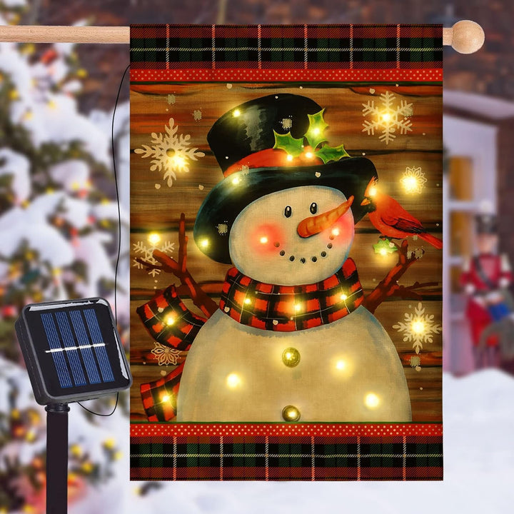 BowLift | Illuminated Snowman Garden Flag - FrostyFlag