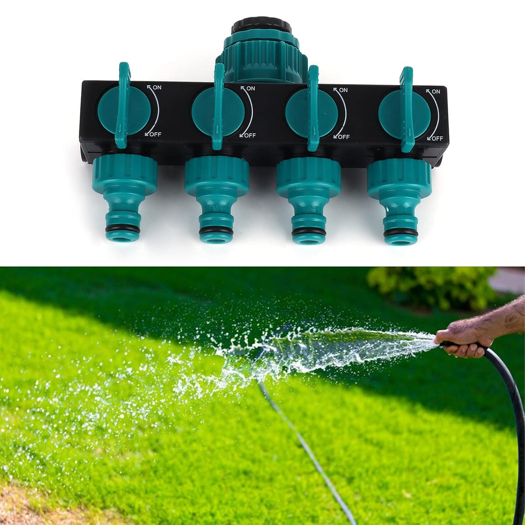 BowLift | Universal 4-way garden hose splitter – Adjustable faucet splitter