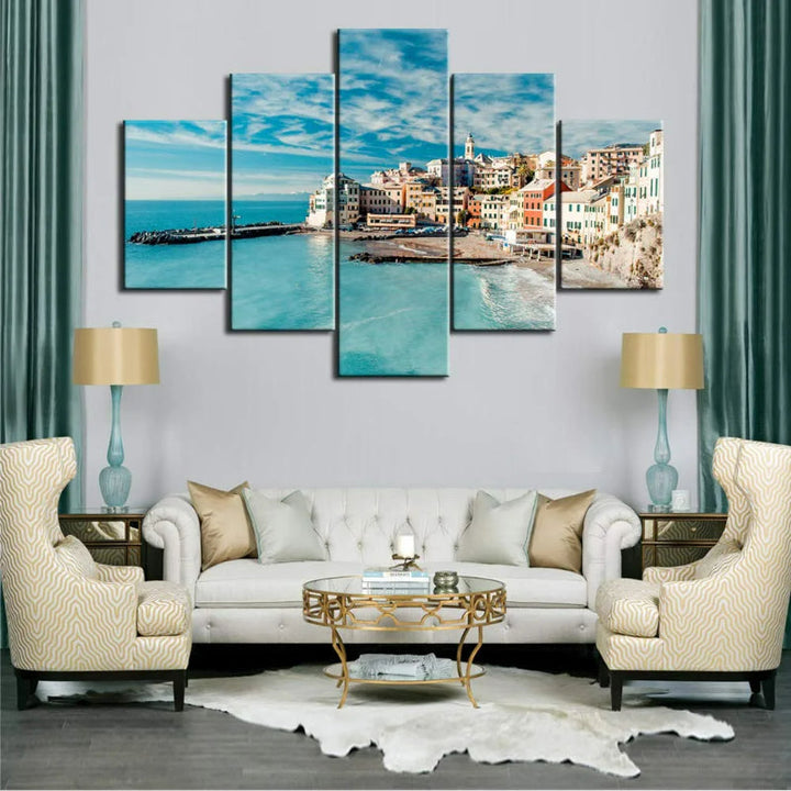Mediterranean Sea Side 5 Piece Canvas | Bowlift