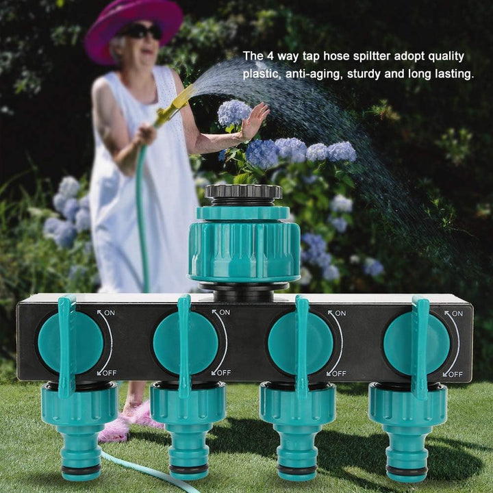 BowLift | Universal 4-way garden hose splitter – Adjustable faucet splitter