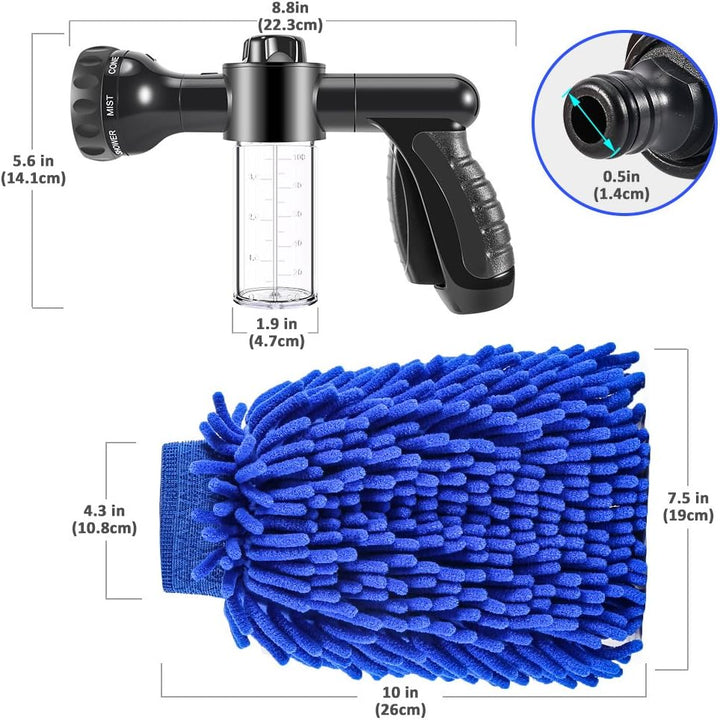 BowLift | Multifunctional Car Wash Gun – Spray Gun with Microfiber Attachment for Thorough Cleaning