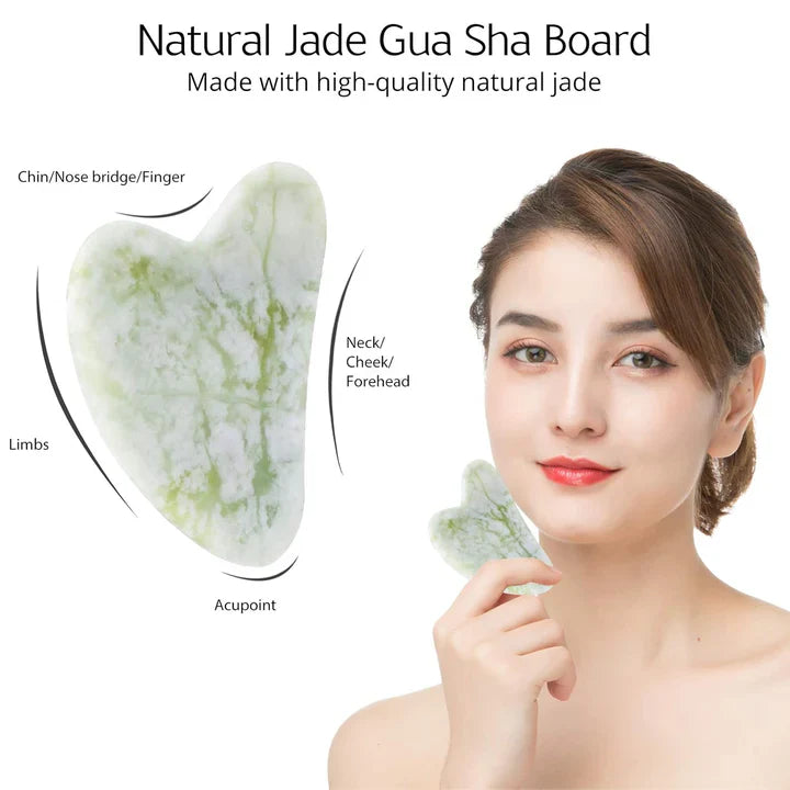 BowLift | Instant Glow Gua Sha & Jade Roller Set | For radiant skin and natural relaxation