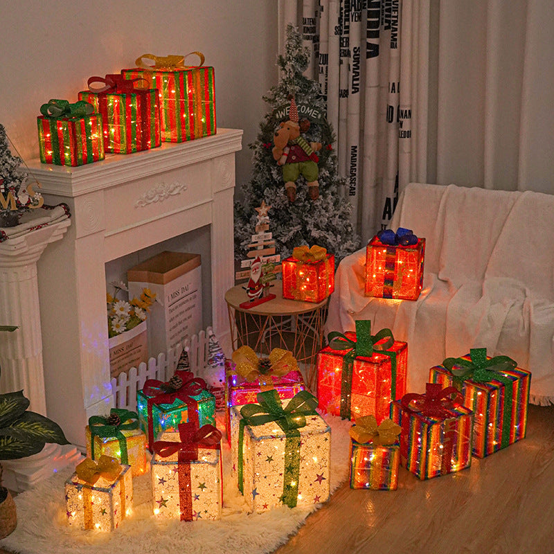 BowLift | Christmas Lights Gift Box Three-piece Party Decoration Ornaments