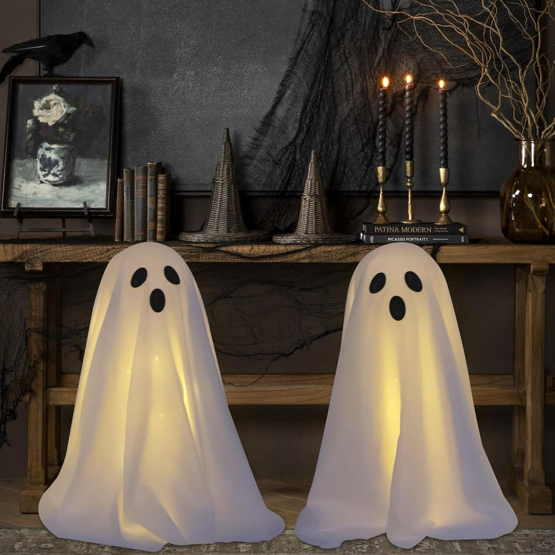 SPOOKY GHOST HALLOWEEN DECOR - STRING LIGHTS BATTERY OPERATED Bowlift