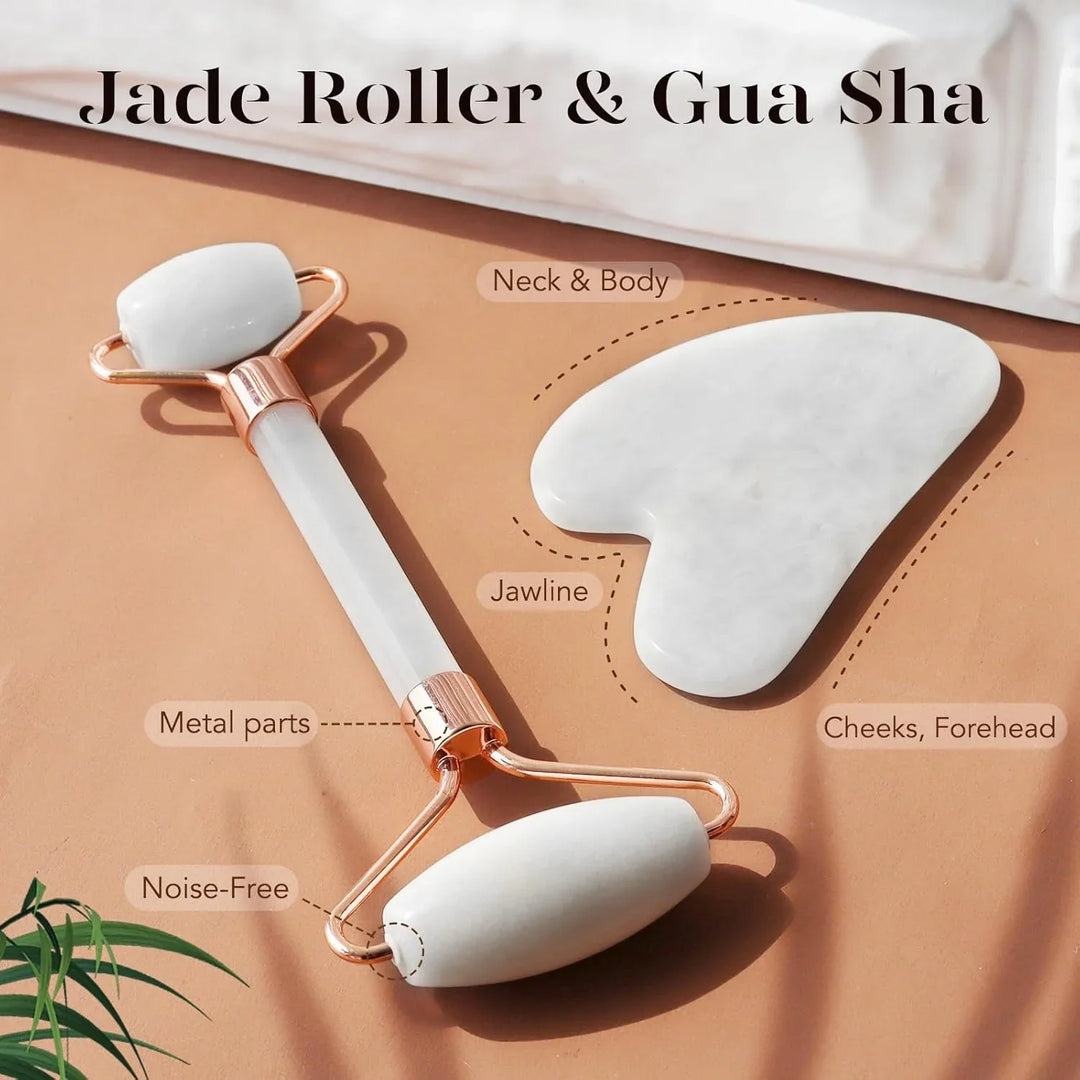 BowLift | Instant Glow Gua Sha & Jade Roller Set | For radiant skin and natural relaxation