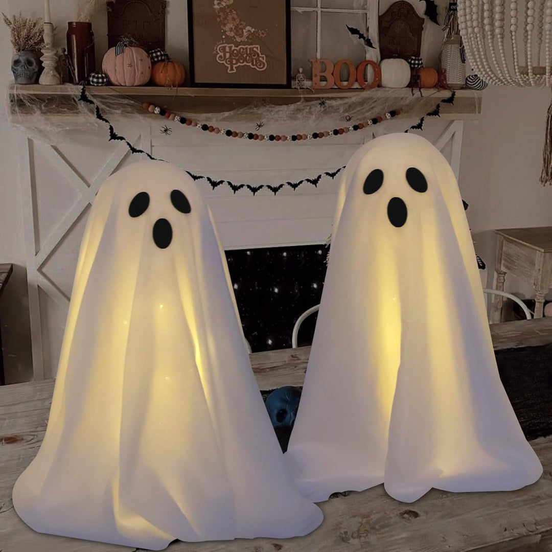 SPOOKY GHOST HALLOWEEN DECOR - STRING LIGHTS BATTERY OPERATED Bowlift