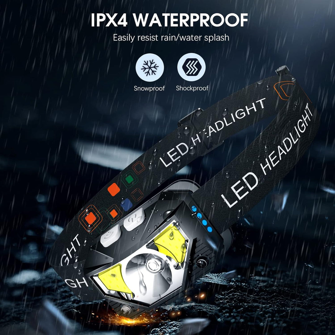 BowLift | 2-Pack Ultra-Bright Led Rechargeable Headlamp Flashlight Waterproof And Motion Sensor
