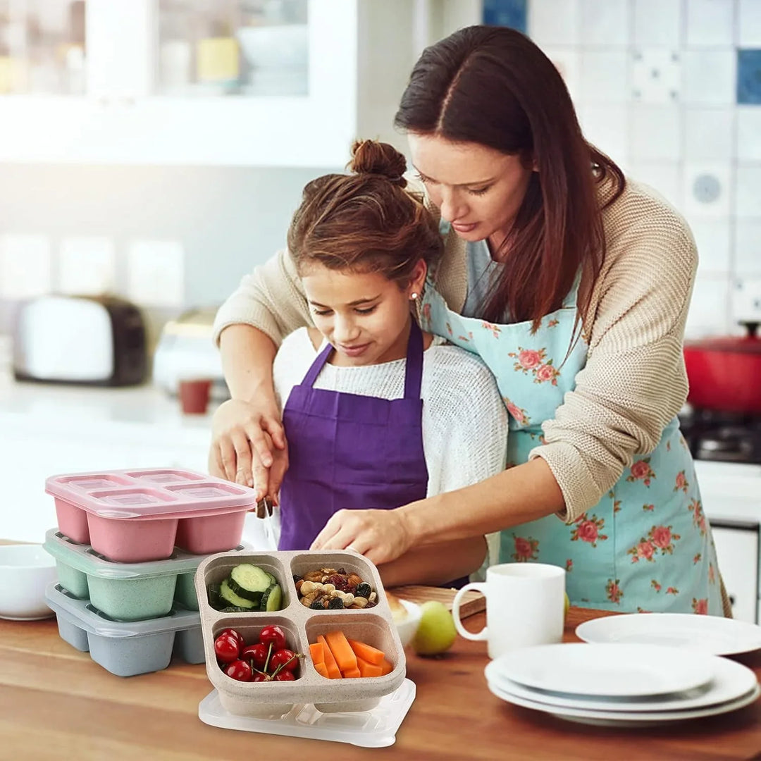 BowLift | Bento-Style 4-Compartment Meal Prep Boxes in 4-Pack – Sustainable and Practical