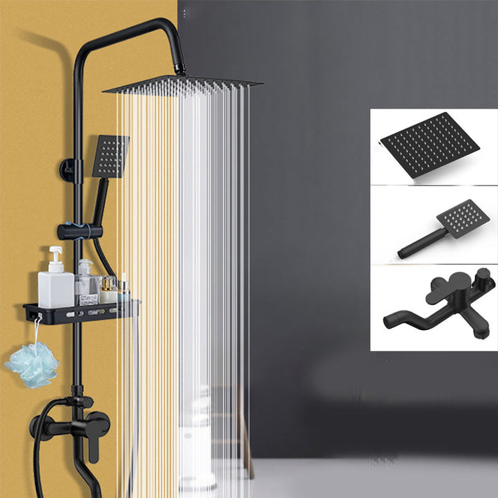 BowLift | Shower System Wall Mount Adjustable Spray Pattern Shower Arm Shower Set with Shower Hose
