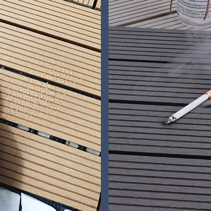 BowLift | 12" X 12" 4-Slat Square Deck/Patio Floor Tiles Snap Installation Floor Plank Tiles