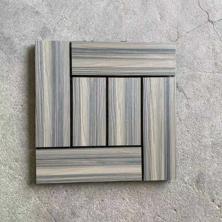 BowLift | Composite Plank Tiles Striped Pattern Square Deck Flooring Outdoor Patio