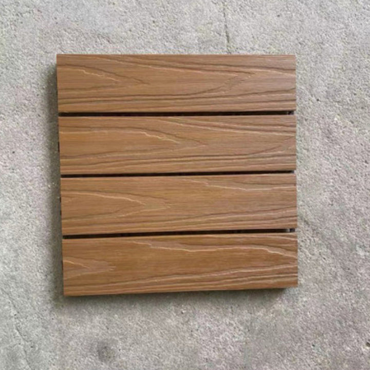 BowLift | Composite Plank Tiles Striped Pattern Square Deck Flooring Outdoor Patio