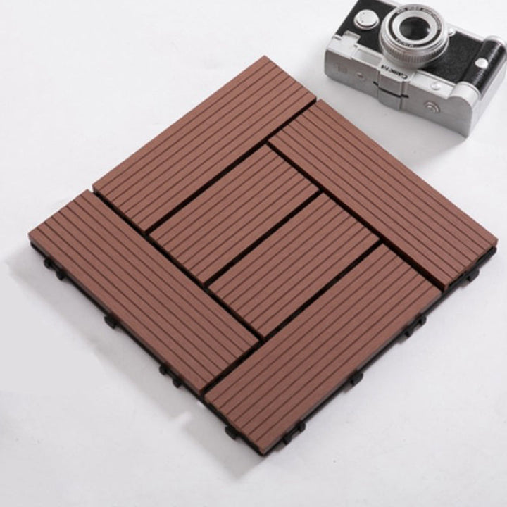BowLift | Composite Plank Tiles Striped Pattern Square Deck Flooring Outdoor Patio