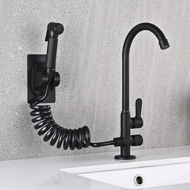 BowLift | Single Cold Water Valve Uniform Color High Arc Deck Mounted Bathtub Faucet