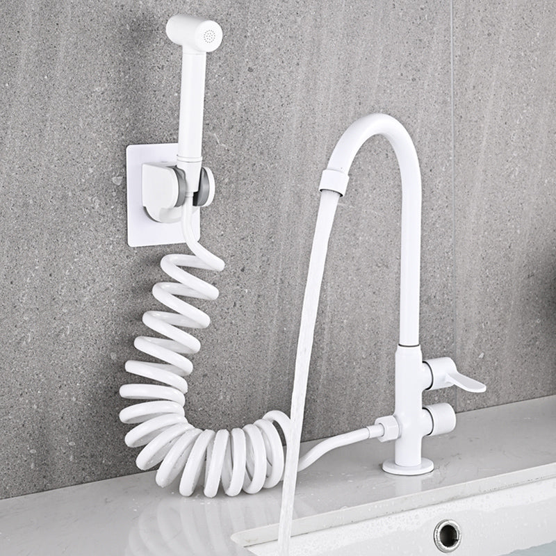 BowLift | Single Cold Water Valve Uniform Color High Arc Deck Mounted Bathtub Faucet
