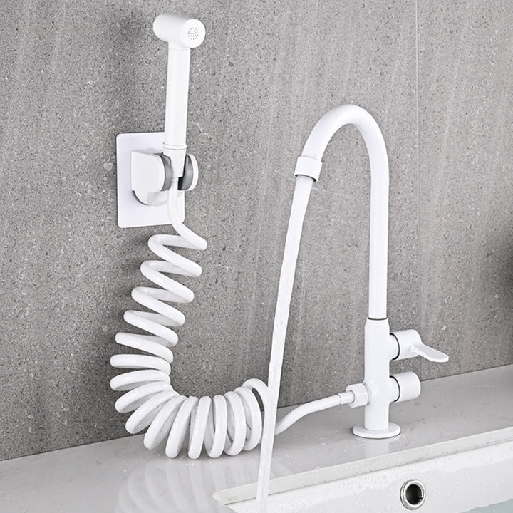 BowLift | Single Cold Water Valve Uniform Color High Arc Deck Mounted Bathtub Faucet
