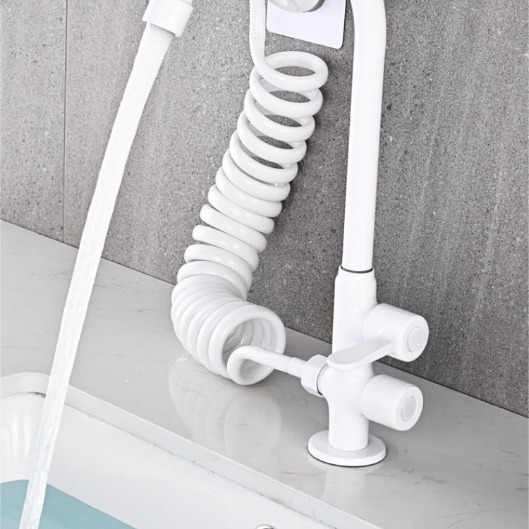 BowLift | Single Cold Water Valve Uniform Color High Arc Deck Mounted Bathtub Faucet