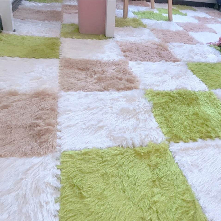 BowLift | Bedroom Carpet Tiles Solid Square Shag Stain Resistant Carpet Tiles