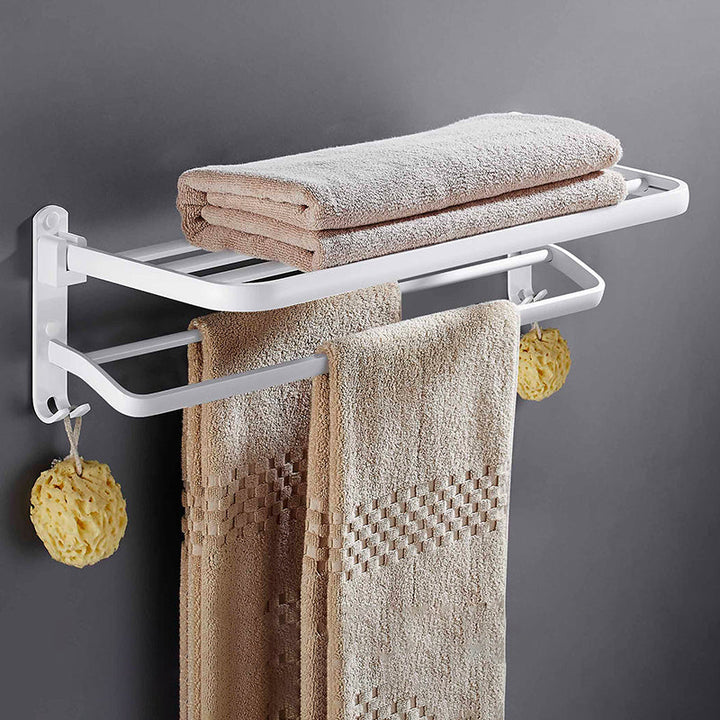 BowLift | White Bathroom Accessories Hardware Set Modern Bathroom Accessories Set, Towel Rack