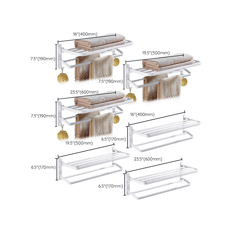 BowLift | White Bathroom Accessories Hardware Set Modern Bathroom Accessories Set, Towel Holder