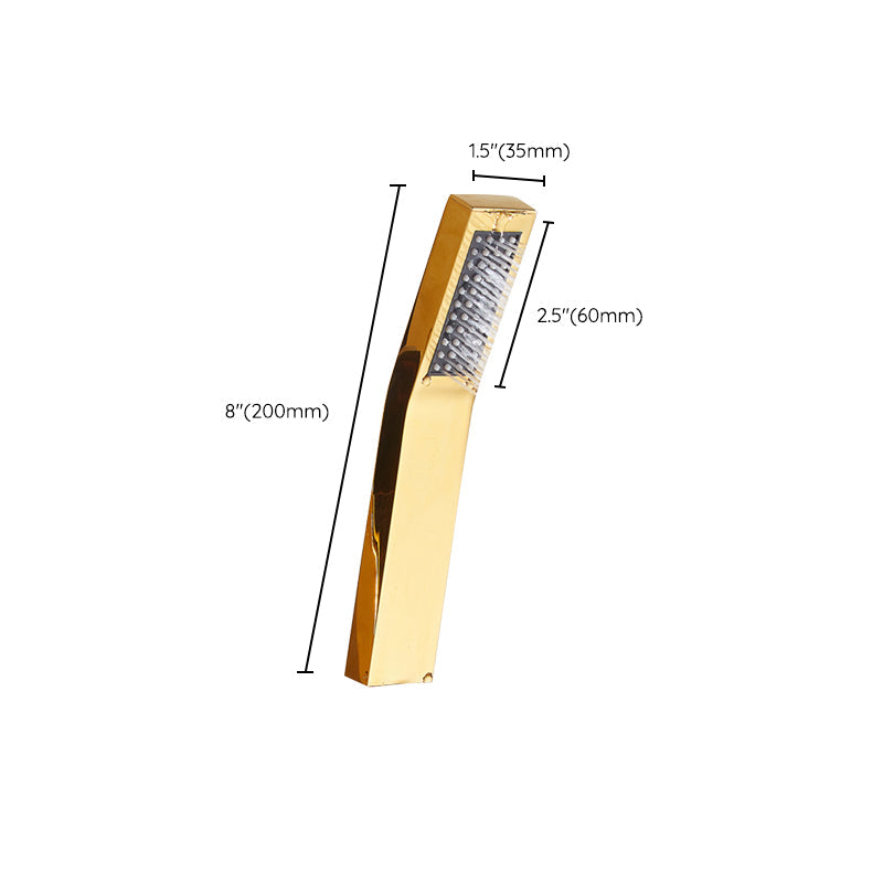BowLift | Contemporary Shower Head Square Golden Bathroom Handheld Shower