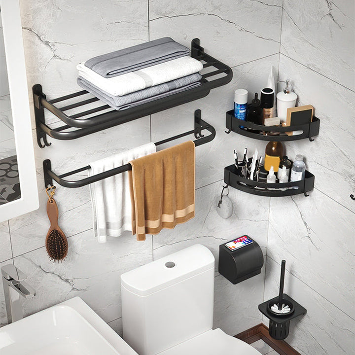 BowLift | Modern Bathroom Hardware Set Matte Black Metal Bathroom Accessory Kit