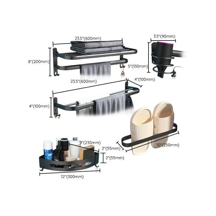 BowLift | Modern Bathroom Hardware Set Matte Black Metal Bathroom Accessory Kit