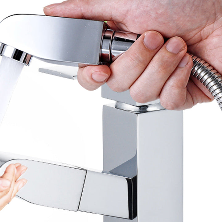BowLift | Modern Pull-Out Single-Handle Faucet Bathroom Sink Faucet
