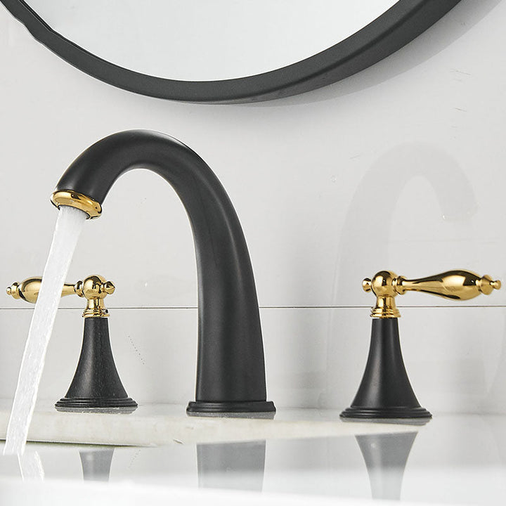 BowLift | Traditional Roman Bathtub Faucet Set Copper Fixed Deck Mount with Handles