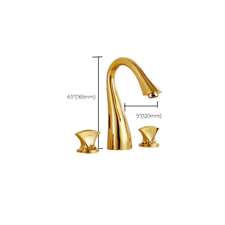 BowLift | Traditional Roman Bathtub Faucet Set Copper Fixed Deck Mount with Handles