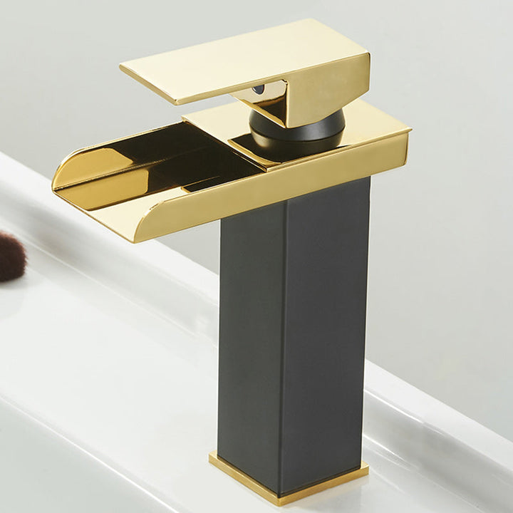 BowLift | Modern Waterfall Spout Sink Faucet with LED Brass Sink Faucet