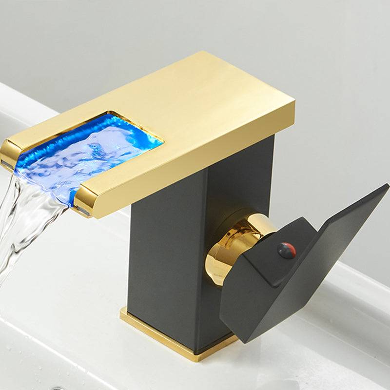 BowLift | Modern Waterfall Spout Sink Faucet with LED Brass Sink Faucet
