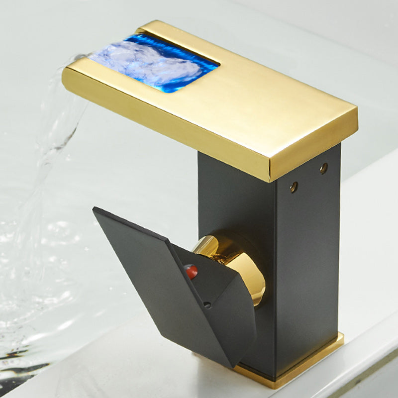 BowLift | Modern Waterfall Spout Sink Faucet with LED Brass Sink Faucet