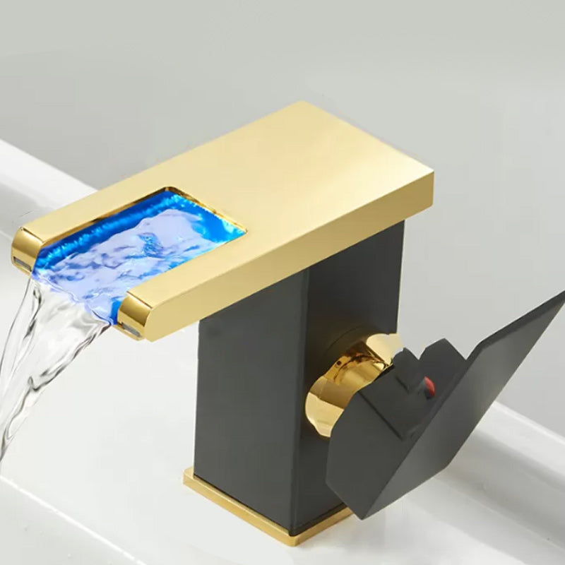 BowLift | Modern Waterfall Spout Sink Faucet with LED Brass Sink Faucet