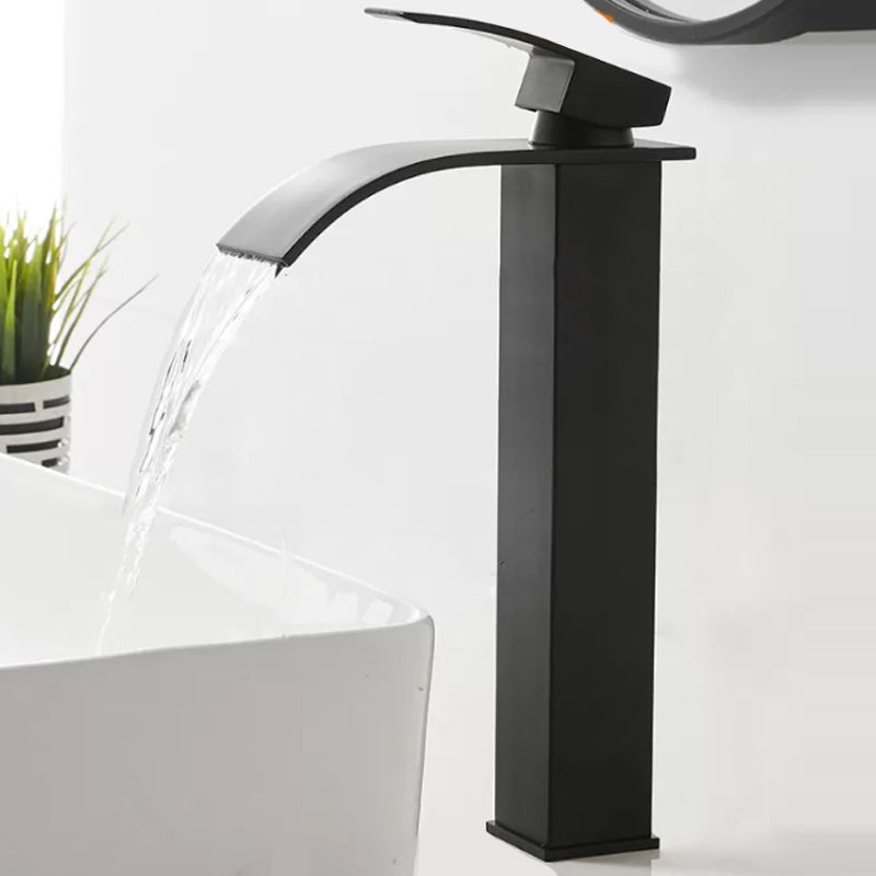 BowLift | Modern Waterfall Spout Sink Faucet with LED Brass Sink Faucet