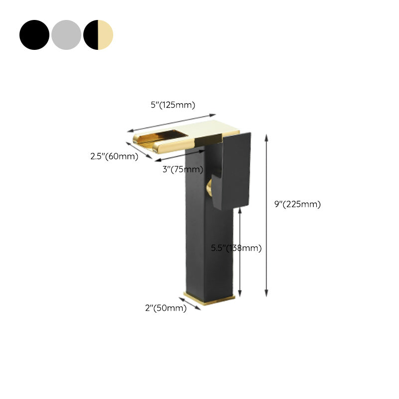 BowLift | Modern Waterfall Spout Sink Faucet with LED Brass Sink Faucet
