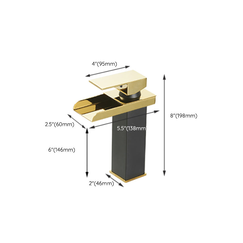 BowLift | Modern Waterfall Spout Sink Faucet with LED Brass Sink Faucet