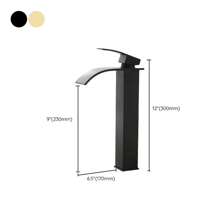 BowLift | Modern Waterfall Spout Sink Faucet with LED Brass Sink Faucet