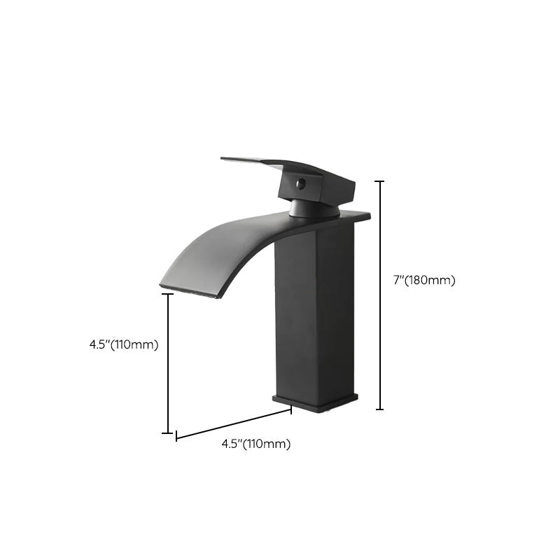BowLift | Modern Waterfall Spout Sink Faucet with LED Brass Sink Faucet