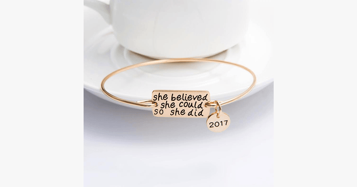 BowLift | She believed she could, so she did bracelet with 2017 charm