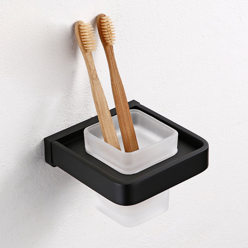 BowLift | Black Bathroom Accessories Hardware Set with Towel Rail and Bath Shelf