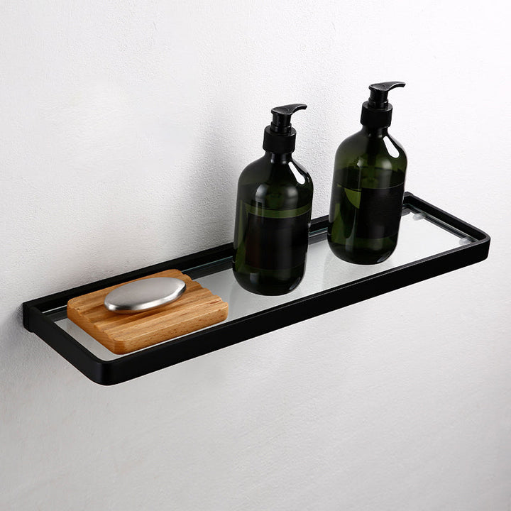 BowLift | Black Bathroom Accessories Hardware Set with Towel Rail and Bath Shelf