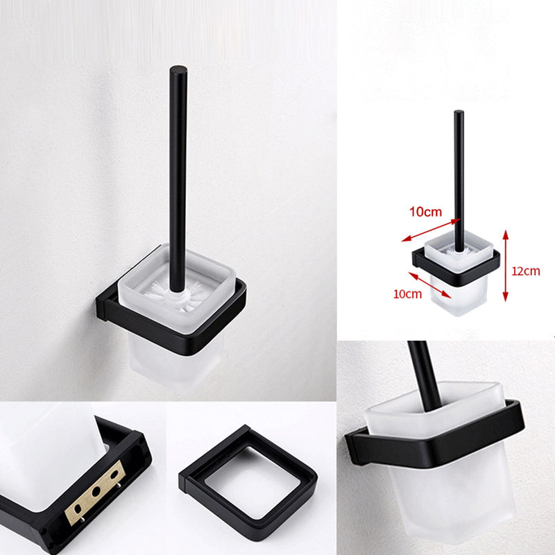 BowLift | Black Bathroom Accessories Hardware Set with Towel Rail and Bath Shelf