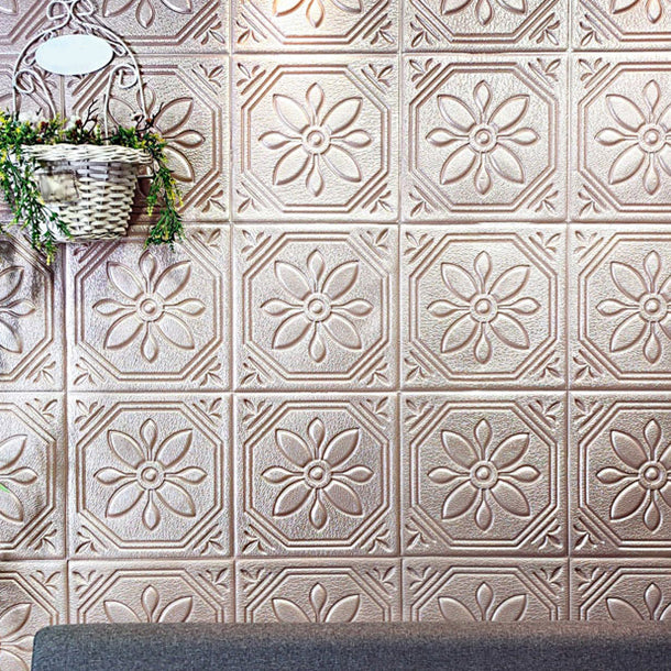 BowLift | Modern Wall Panel Floral 3D Print Peel and Stick Waterproof Wall Panels