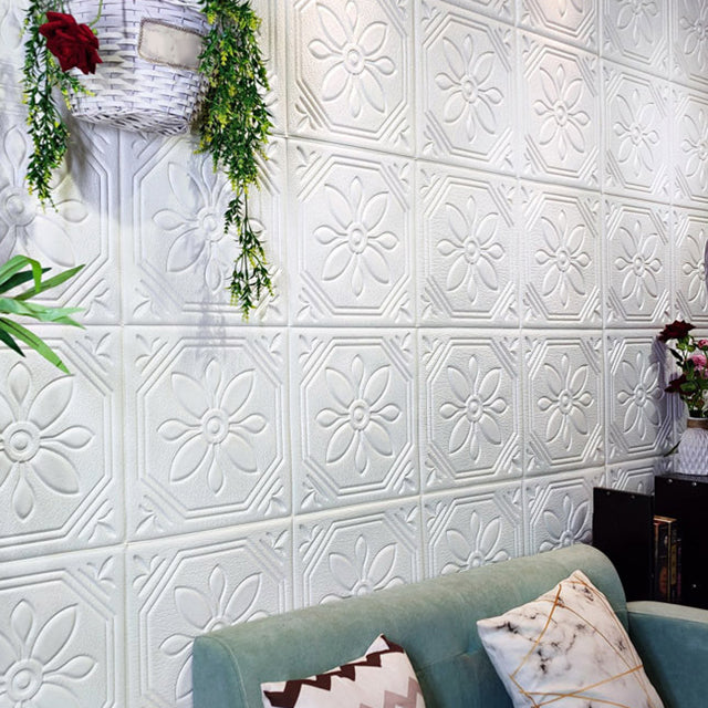 BowLift | Modern Wall Panel Floral 3D Print Peel and Stick Waterproof Wall Panels